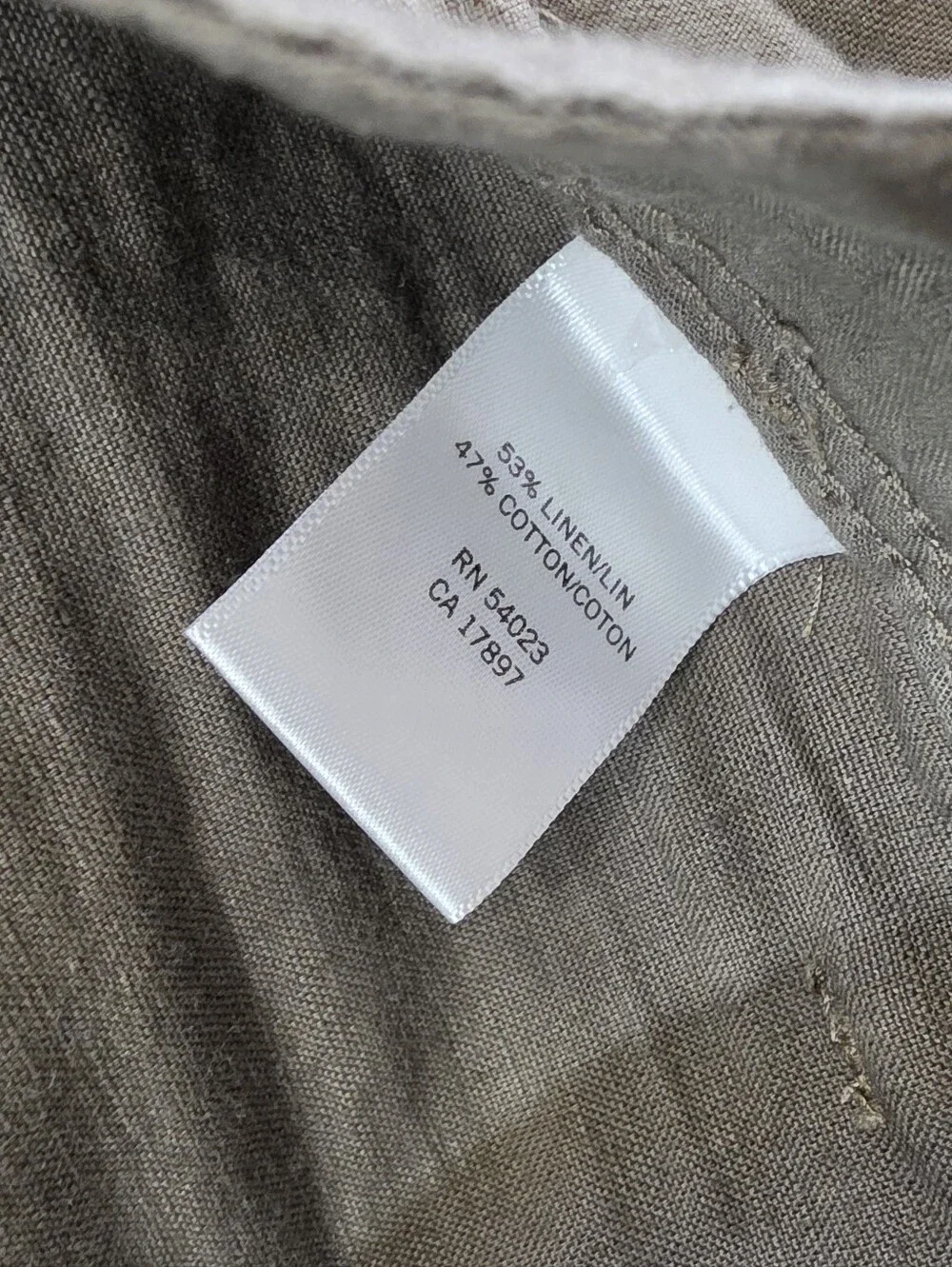 Banana Republic Linen Utility Pants Womens 34/32 Olive Green Bootcut High Rise